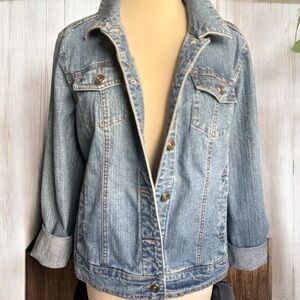 Christopher & Banks Unisex Classic Denim Blue Stretch Jacket ‎ Size M